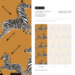Zebra Wallpaper, Peel and Stick Wallpaper, Masai Zebra Print by Royal Tenenbaums, Mustard Zebra Wallpaper for Home Decor - E050
