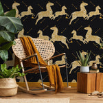 Zebra Wallpaper, Peel and Stick Wallpaper, Masai Zebra Print by Royal Tenenbaums, Mustard Zebra Wallpaper for Home Decor - E052