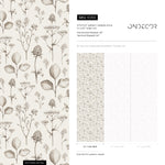 Neutral Vintage Florals Wallpaper, Modern Bohemian Style Floral Pattern Wallpaper, Removable Peel and Stick & Traditional Wallpaper - E055