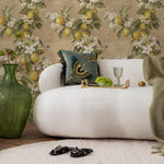 Vintage lemon tree wallpaper, citrus wallpaper, fruit kitchen wallpaper, Italian-inspired home decor - E060