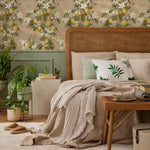 Vintage lemon tree wallpaper, citrus wallpaper, fruit kitchen wallpaper, Italian-inspired home decor - E060