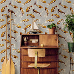 Koi fish wallpaper, Vintage marine wall mural, Japanese waves, Japanese fish - E068