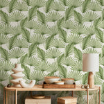 Exotic palm leaf wall mural, available in removable and traditional wallpaper material, tropical palm print wall mural - E074