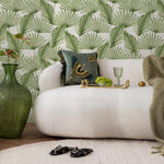 Exotic palm leaf wall mural, available in removable and traditional wallpaper material, tropical palm print wall mural - E074
