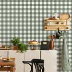Gingham removable wallpaper, Buffalo check plaid, Self adhesive and traditional wallpaper - E083
