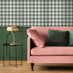 Gingham removable wallpaper, Buffalo check plaid, Self adhesive and traditional wallpaper - E083