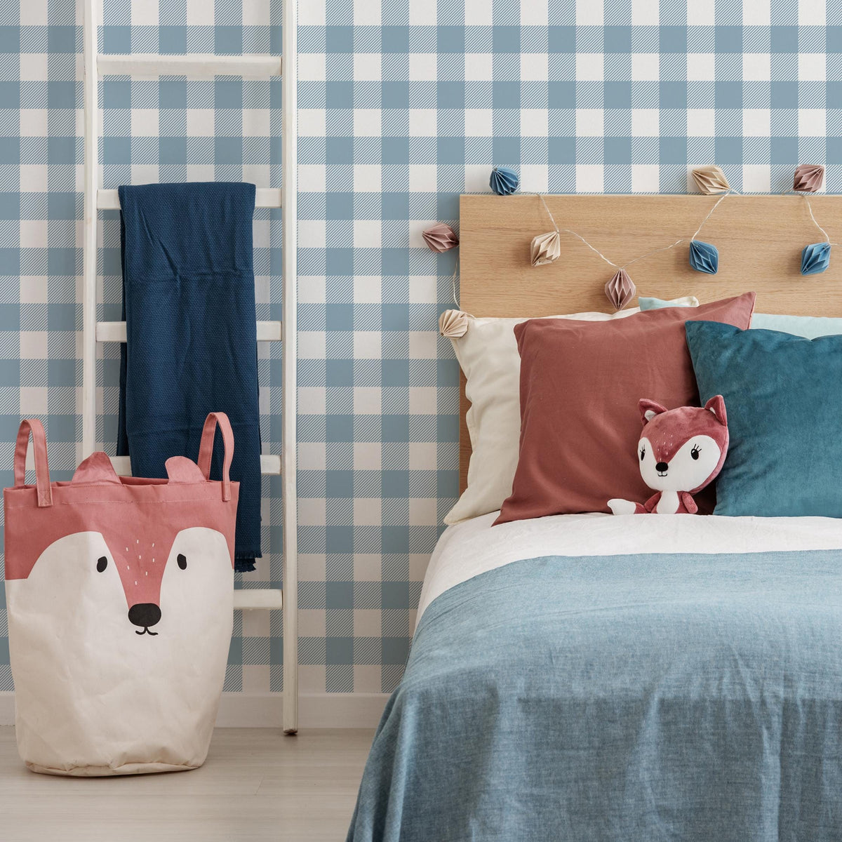 Gingham removable wallpaper, Buffalo check plaid, Self adhesive and traditional wallpaper - E085