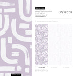 Lavender Color Brush Stroke Labyrinth Pattern Wallpaper / Minimal design abstract pattern Traditional or Removable Wallpaper - E088