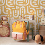 Lavender Color Brush Stroke Labyrinth Pattern Wallpaper / Minimal design abstract pattern Traditional or Removable Wallpaper - E090