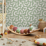 Lavender Color Brush Stroke Labyrinth Pattern Wallpaper / Minimal design abstract pattern Traditional or Removable Wallpaper - E091