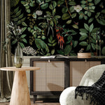 Dark Floral Wallpaper, Vintage, Butterfly and Bird Wall Mural, Dark Wallpapers - E007