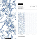 Blue flower self adhesive wallpaper and regular wallpaper - E015
