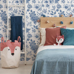 Blue flower self adhesive wallpaper and regular wallpaper - E016