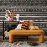 Tribal Wallpaper Aztec Peel And Stick Wallpaper Black Removable Tribal Print Wallpaper - E019