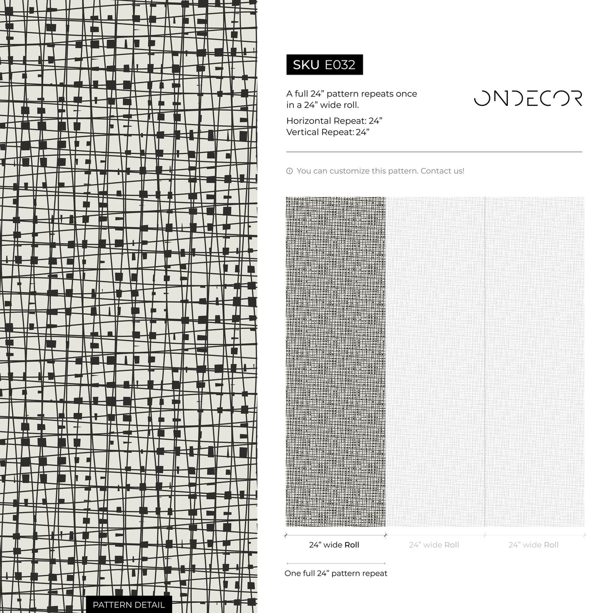 Removable Wallpaper / Black & Off White Plaid Pattern Wallpaper / Contemporary wallpaper / Traditional or Self Adhesive Wallpaper - E032
