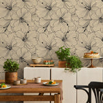 Lily Wallpaper Vintage Peel and Stick Wallpaper for Home Decor Floral Design: Colorful Ivory Blooming Spring Garden - E034