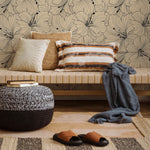 Lily Wallpaper Vintage Peel and Stick Wallpaper for Home Decor Floral Design: Colorful Ivory Blooming Spring Garden - E034