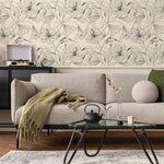 Lily Wallpaper: Vintage Peel and Stick Wallpaper for Home Decor Floral Design Colorful Ivory Blooming Spring Garden - E035