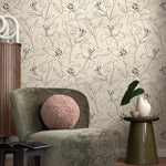 Lily Wallpaper: Vintage Peel and Stick Wallpaper for Home Decor Floral Design Colorful Ivory Blooming Spring Garden - E036
