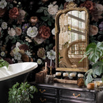 Dark Blossom Wall Mural, Elegant Dark Floral Wallpaper - Bold and Beautiful Design - E047
