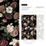 Dark Blossom Wall Mural, Elegant Dark Floral Wallpaper - Bold and Beautiful Design - E049