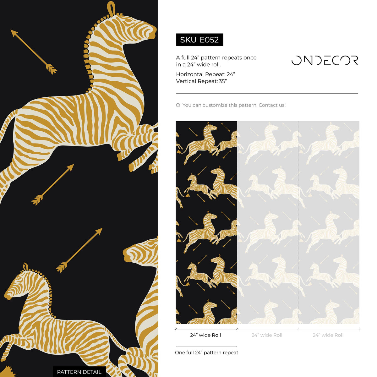 Zebra Wallpaper, Peel and Stick Wallpaper, Masai Zebra Print by Royal Tenenbaums, Mustard Zebra Wallpaper for Home Decor - E052