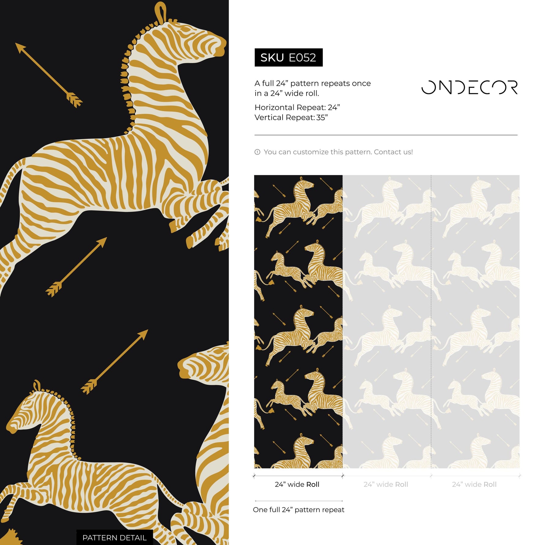 Zebra Wallpaper, Peel and Stick Wallpaper, Masai Zebra Print by Royal Tenenbaums, Mustard Zebra Wallpaper for Home Decor - E052