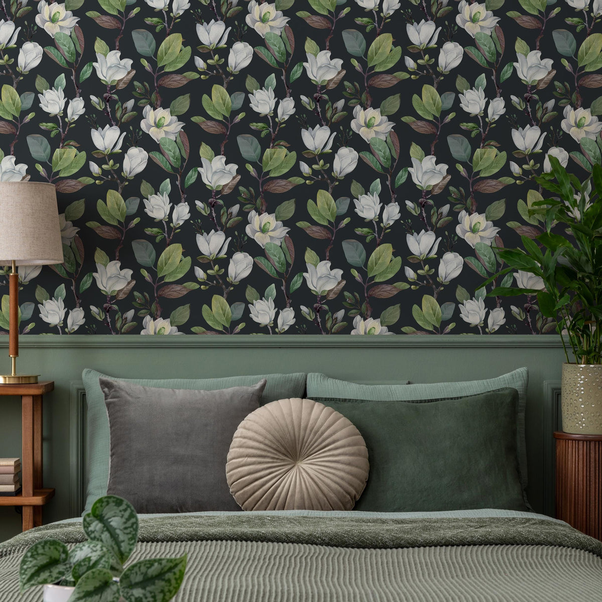 Cherry Blossom Wallpaper - Removable Wallpaper - Asian Flower and Leaf Wallpaper - Floral Print - Tropical Peel and Stick Wallpaper - E054