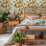 Vintage lemon tree wallpaper, citrus wallpaper, fruit kitchen wallpaper, Italian-inspired home decor - E056