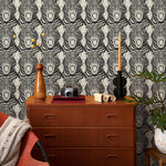 Tiger Head Wallpaper, Peel and Stick Wall Decor, Vintage Self-Adhesive Tiger Face Wallpaper, Temporary or Permanent for Home Decor - E070
