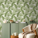 Exotic palm leaf wall mural, available in removable and traditional wallpaper material, tropical palm print wall mural - E074