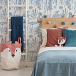 Denim Blue Wildflower Removable Wallpaper, available as self adhesive or non woven wallpaper - E079