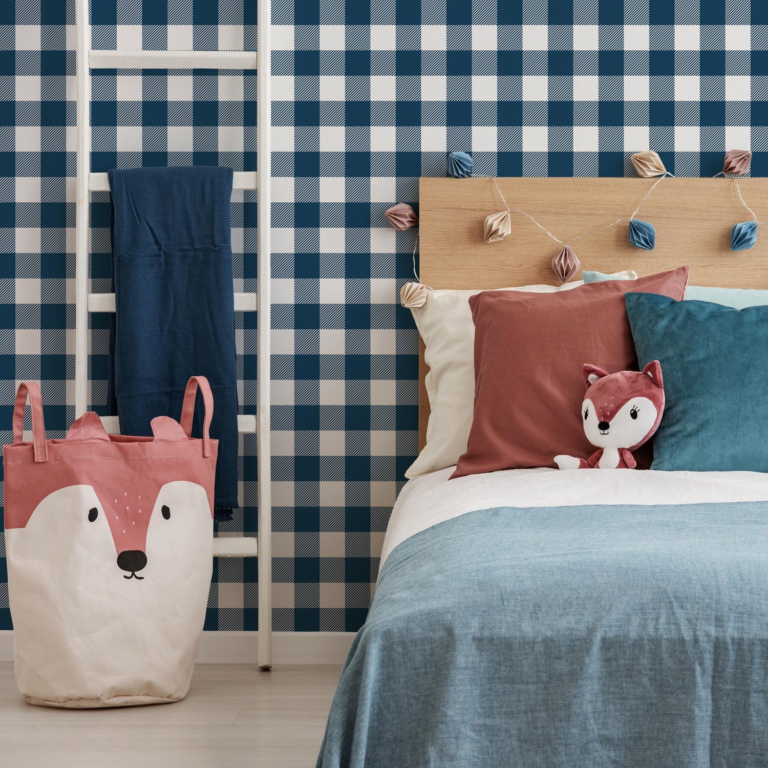 Gingham removable wallpaper, Buffalo check plaid, Self adhesive and traditional wallpaper - E084