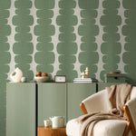 Peel and stick wallpaper with abstract, cream background wallpaper, retro style wall decal, temporary wallpaper - E095