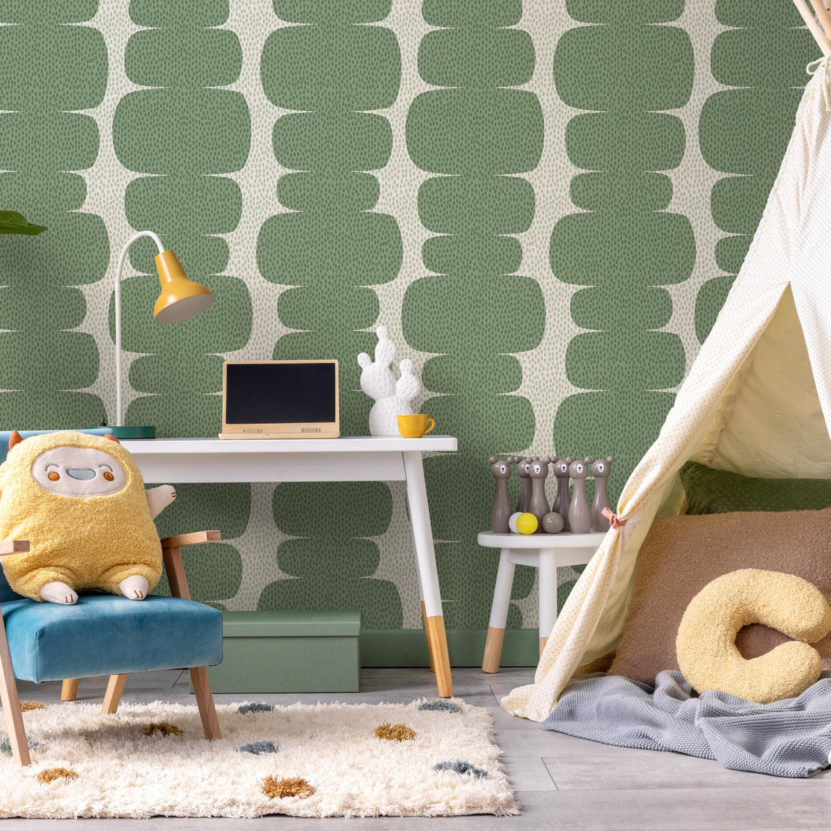 Peel and stick wallpaper with abstract, cream background wallpaper, retro style wall decal, temporary wallpaper - E095