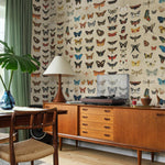 Vintage butterfly peel and stick wallpaper, wallpaper, small animal wallpaper, botanical animal wallpaper, removable wallpaper - E103 A