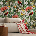 Botanical Removable Wallpaper, Nature Colors Wall Mural - E107 B