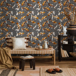 Koi fish wallpaper, Vintage marine wall mural, Japanese waves, Japanese fish - E064