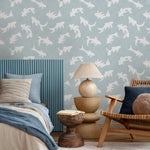 Koi fish wallpaper, Vintage marine wall mural, Japanese waves, Japanese fish - E069