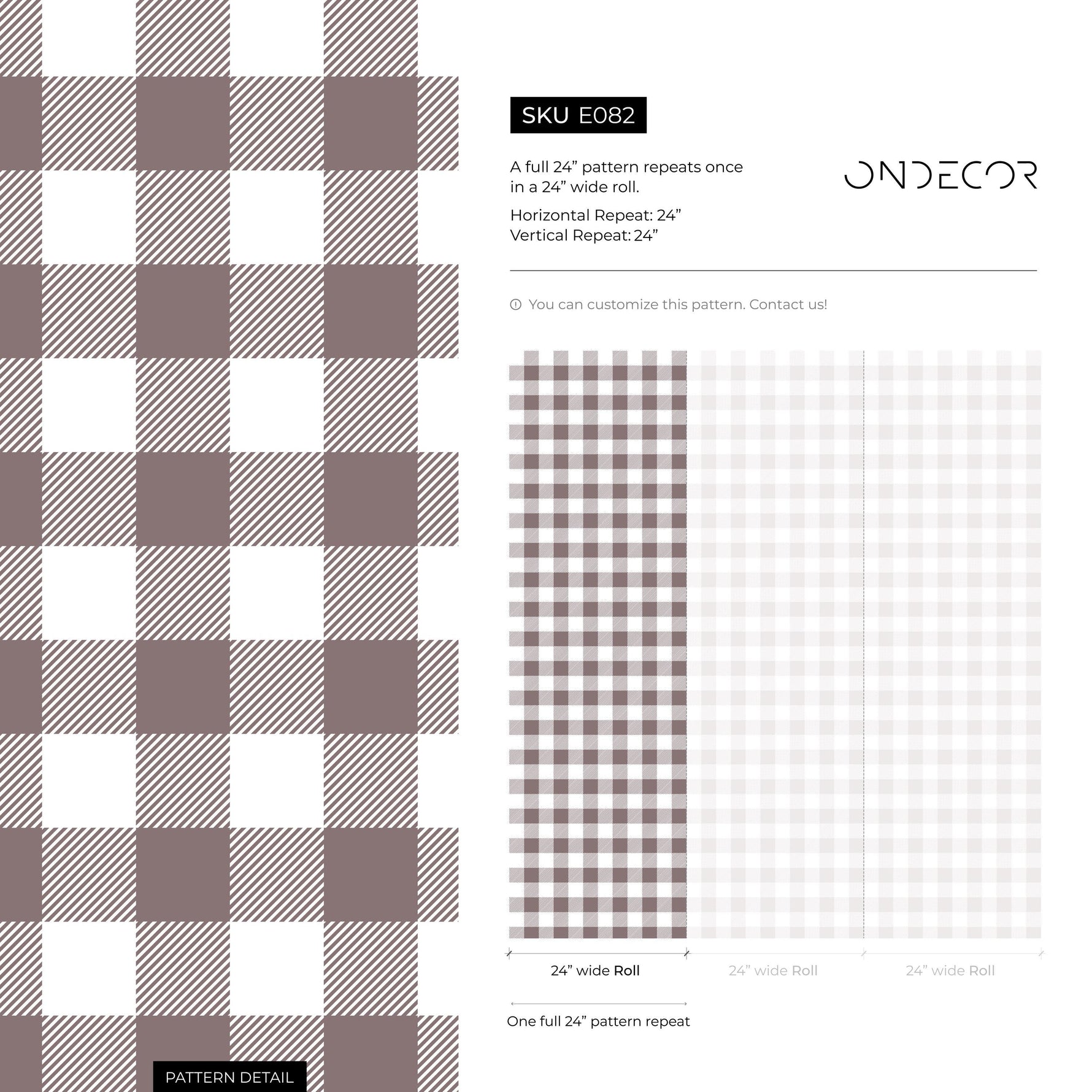Gingham removable wallpaper, Buffalo check plaid, Self adhesive and traditional wallpaper - E082