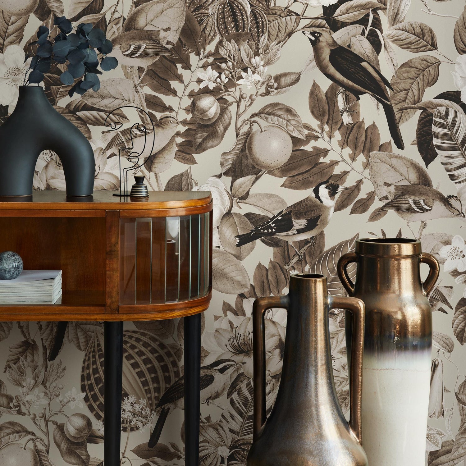 Botanical Removable Wallpaper, Nature Colors Wall Mural - E108 A