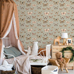 Vintage butterfly peel and stick wallpaper, dark green wallpaper, small animal wallpaper, botanical wallpaper, removable wallpaper - E112 B