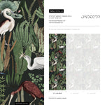 Heron Wallpaper, Peel and Stick Heron Wallpaper, Peel and Stick Wallpaper, Removable Botanical Wallpaper, Wallpaper - E114 A