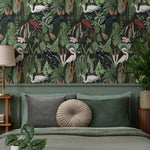 Heron Wallpaper, Peel and Stick Heron Wallpaper, Peel and Stick Wallpaper, Removable Botanical Wallpaper, Wallpaper - E114 A