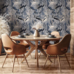 Heron Wallpaper, Peel and Stick Heron Wallpaper, Peel and Stick Wallpaper, Removable Botanical Wallpaper, Wallpaper - E115