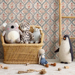 Vintage damask wallpaper, Victorian home decor for aesthetic room decor - E124