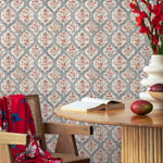 Vintage damask wallpaper, Victorian home decor for aesthetic room decor - E124