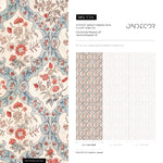 Vintage damask wallpaper, Victorian home decor for aesthetic room decor - E124