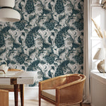 Floral Wallpaper Peacock Wallpaper Peel and Stick and Traditional Wallpaper - E127