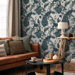 Floral Wallpaper Peacock Wallpaper Peel and Stick and Traditional Wallpaper - E127